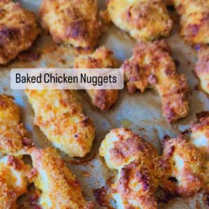 Golden crispy baked chicken nuggets