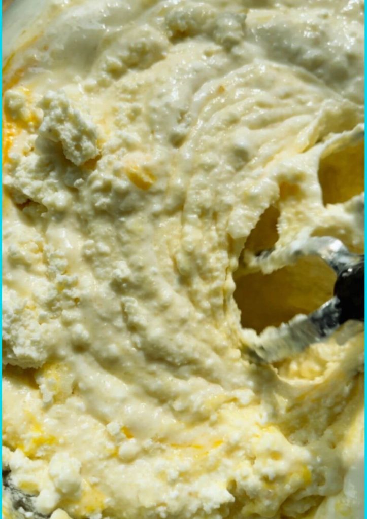 Delicious cheese filling for Crinkle Cake, creamy and ready to be layered between phyllo sheets.
