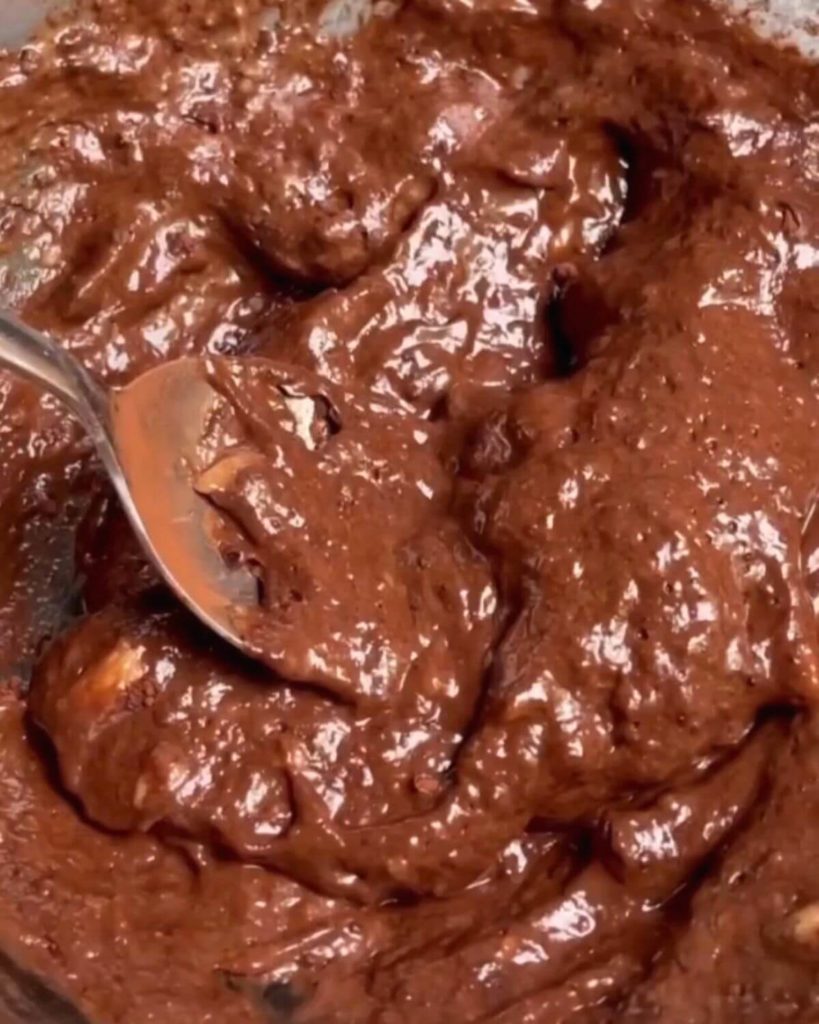 Velvety chocolate batter, smooth and luscious