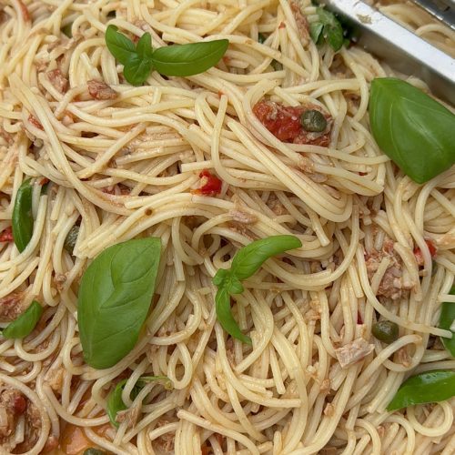 Tuna, caper & chilli spaghetti recipe