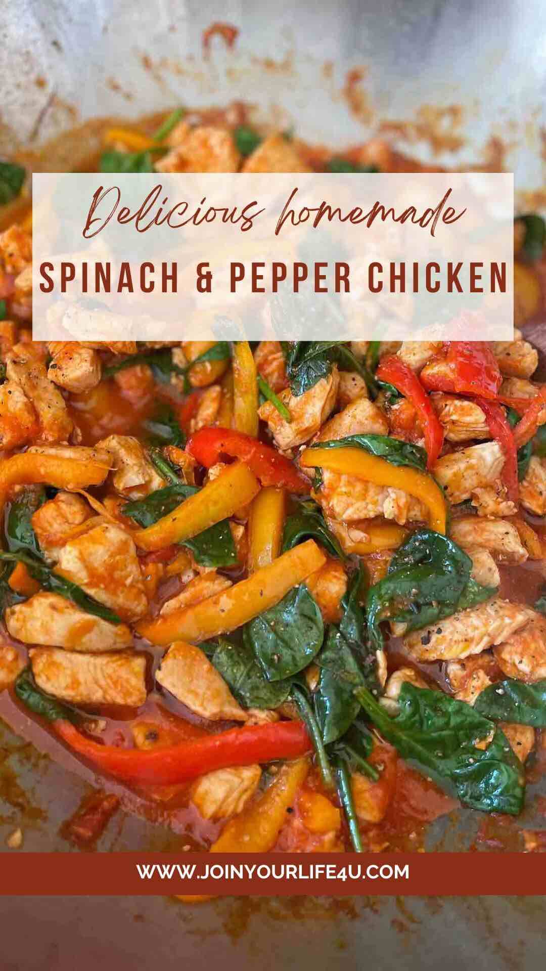 creamy spinach and bell pepper chicken