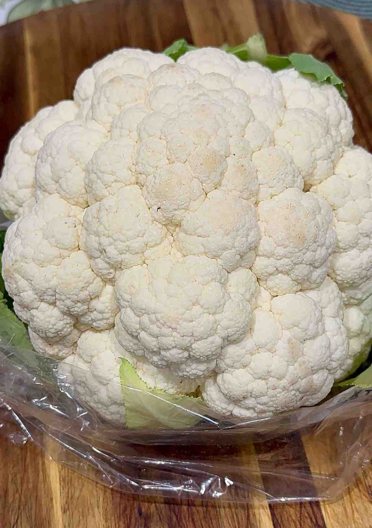 A head of white cauliflower