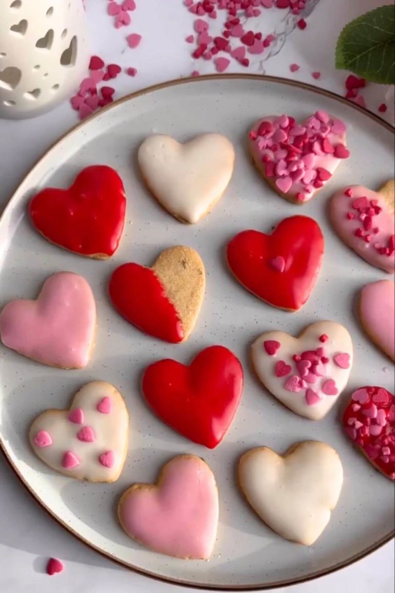 Valentine’s Day Iced Shortbread Cookies