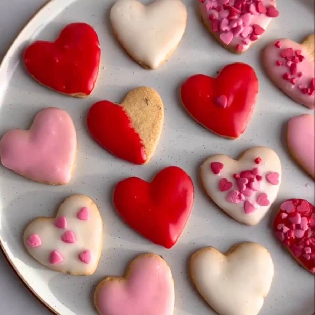 Valentine's Day Iced Shortbread Cookies
