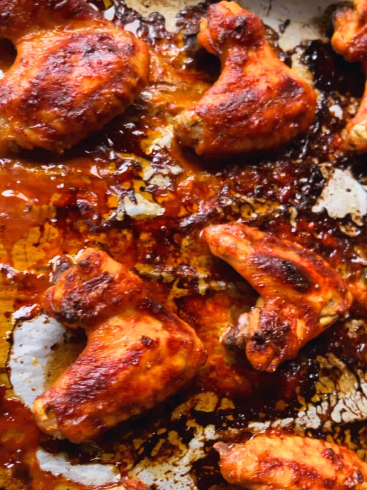 Baked Sticky Chicken Wings. 