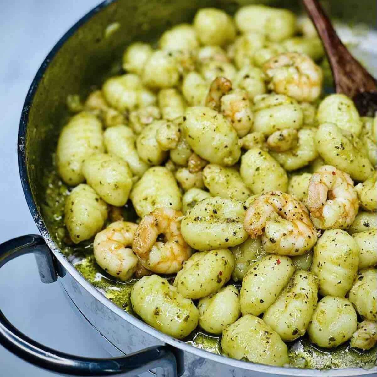 20-Min Pesto Shrimp Gnocchi (One-Pan, Easy!)