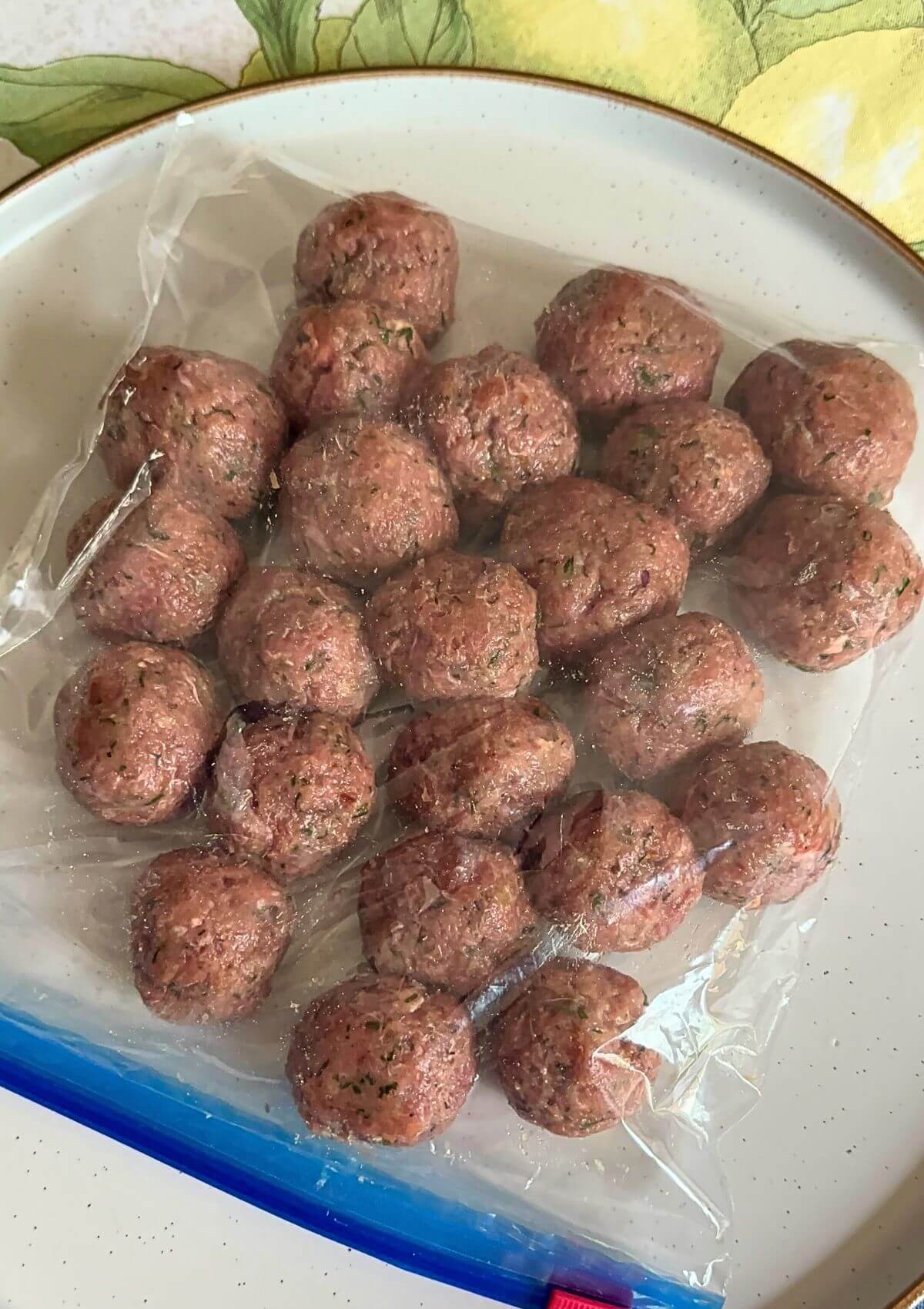 Shape another batch of turkey meatballs and store them in a sealed bag for easy future use.