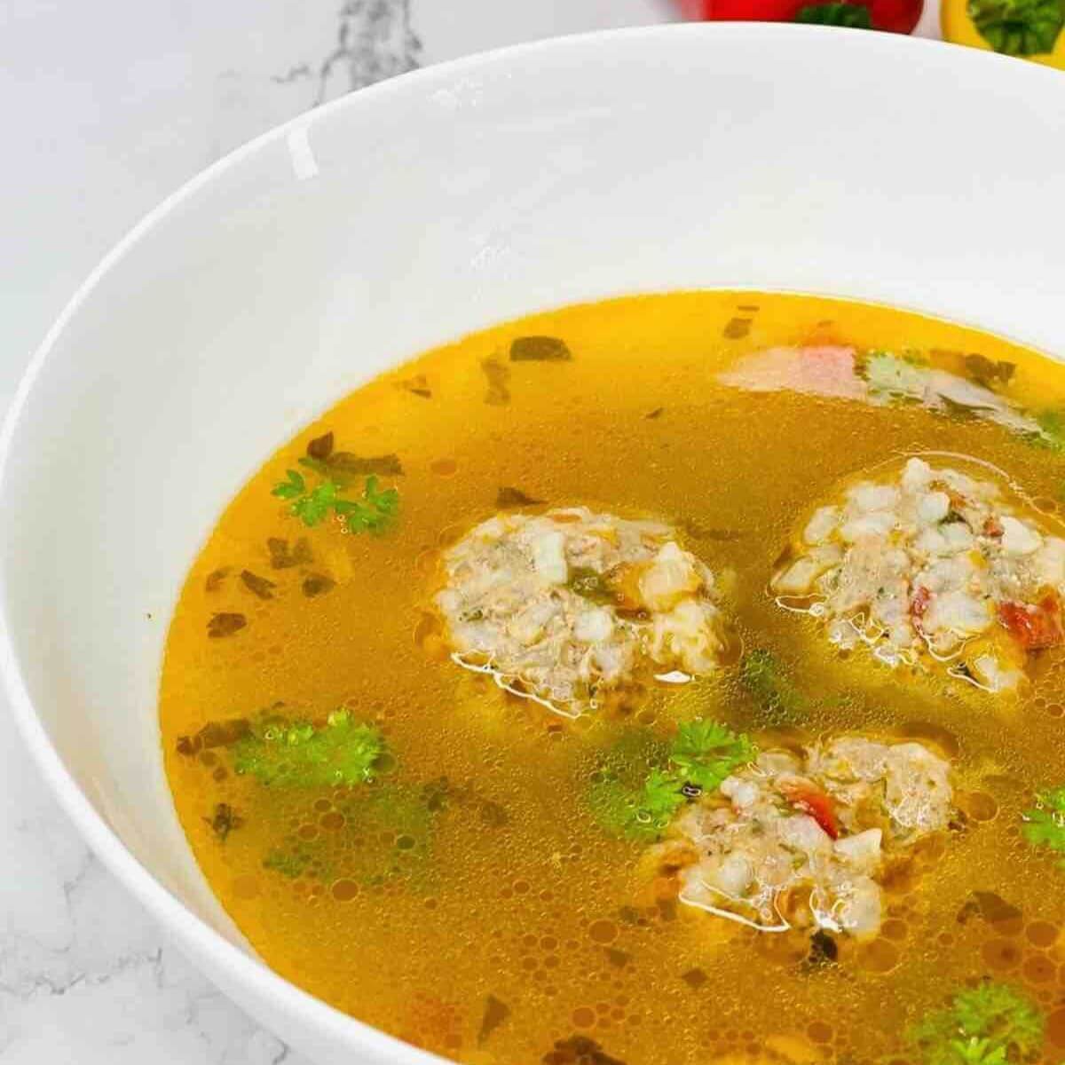 How to make Romanian Meatball Soup (Ciorba de perisoare)