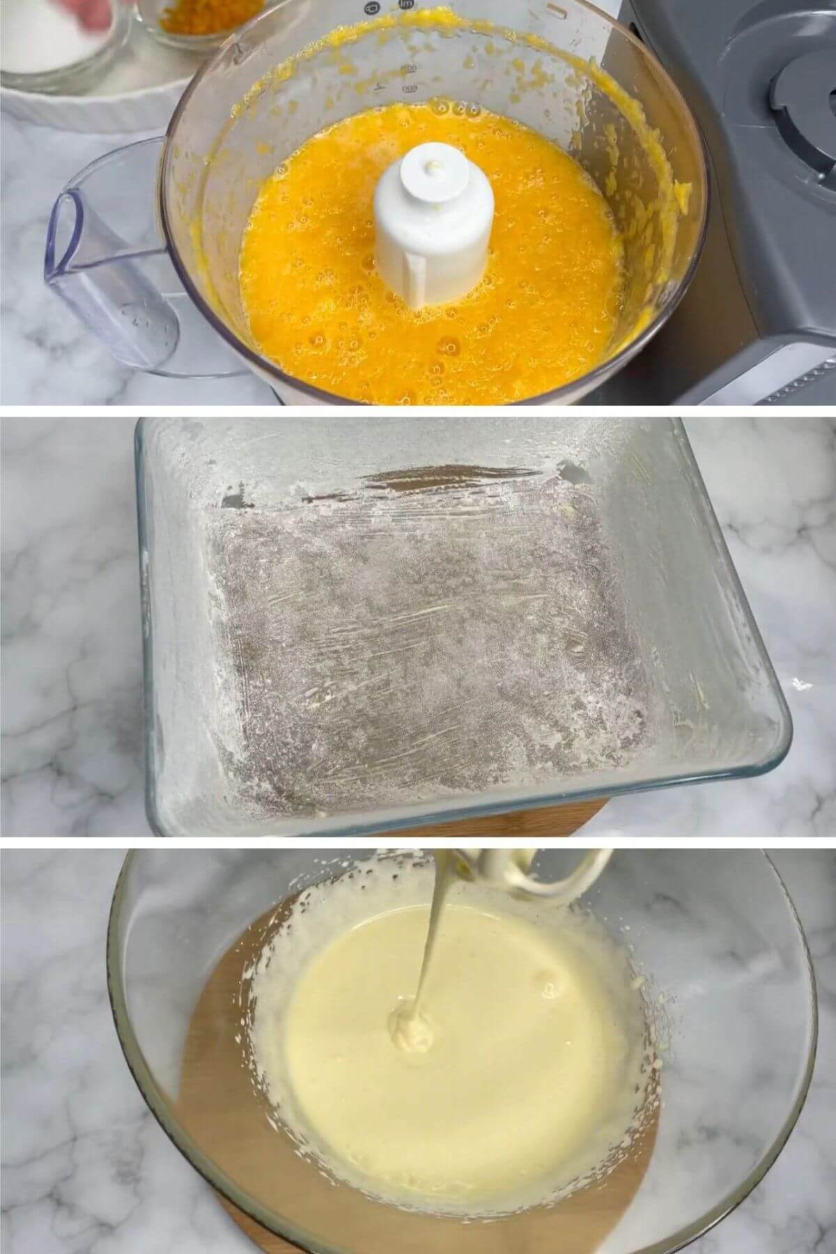 Process shots on How to make moist orange coffee cake at home