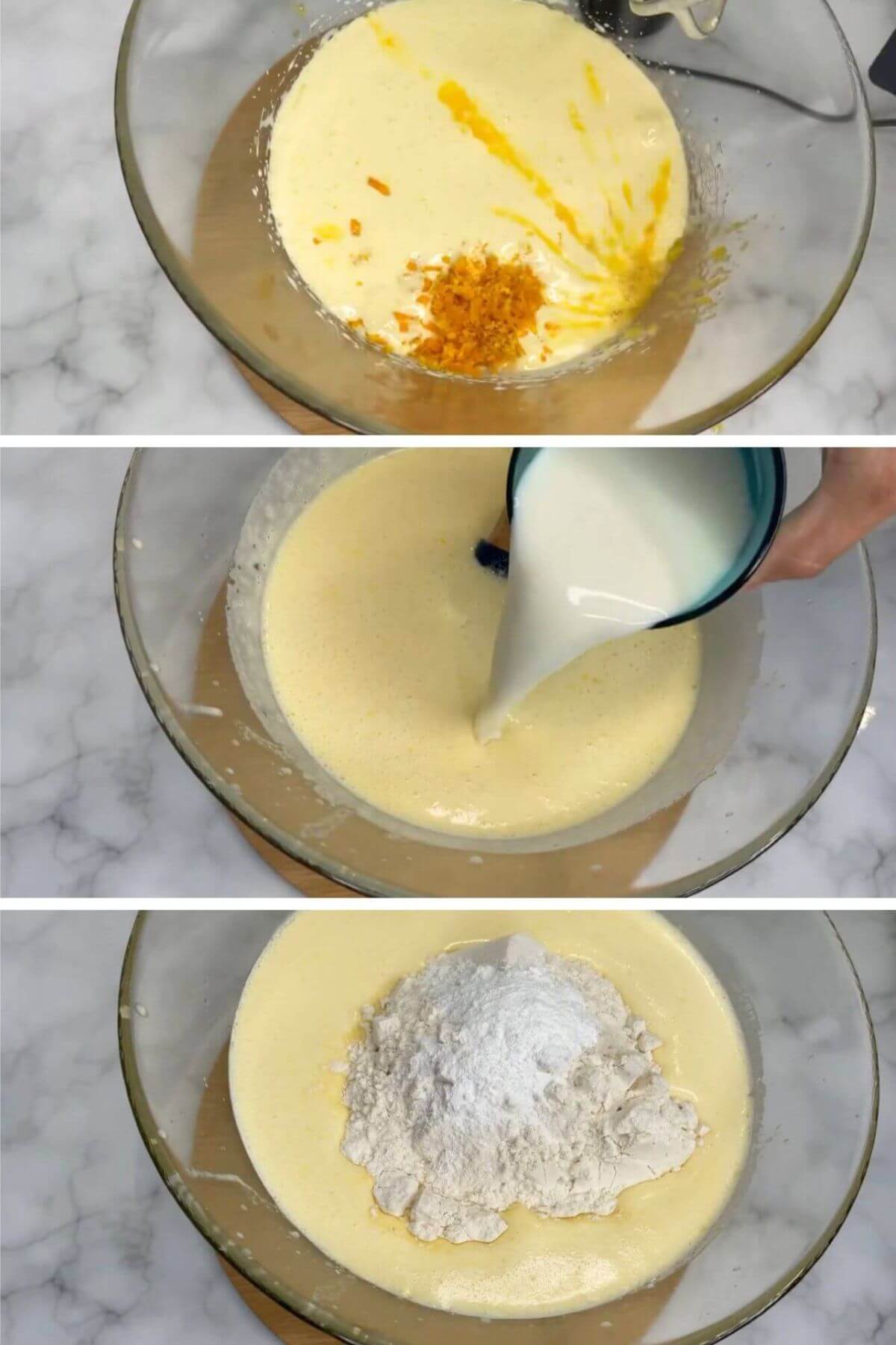 Process shots on how to make Orange coffee cake recipe like BBC Good Food