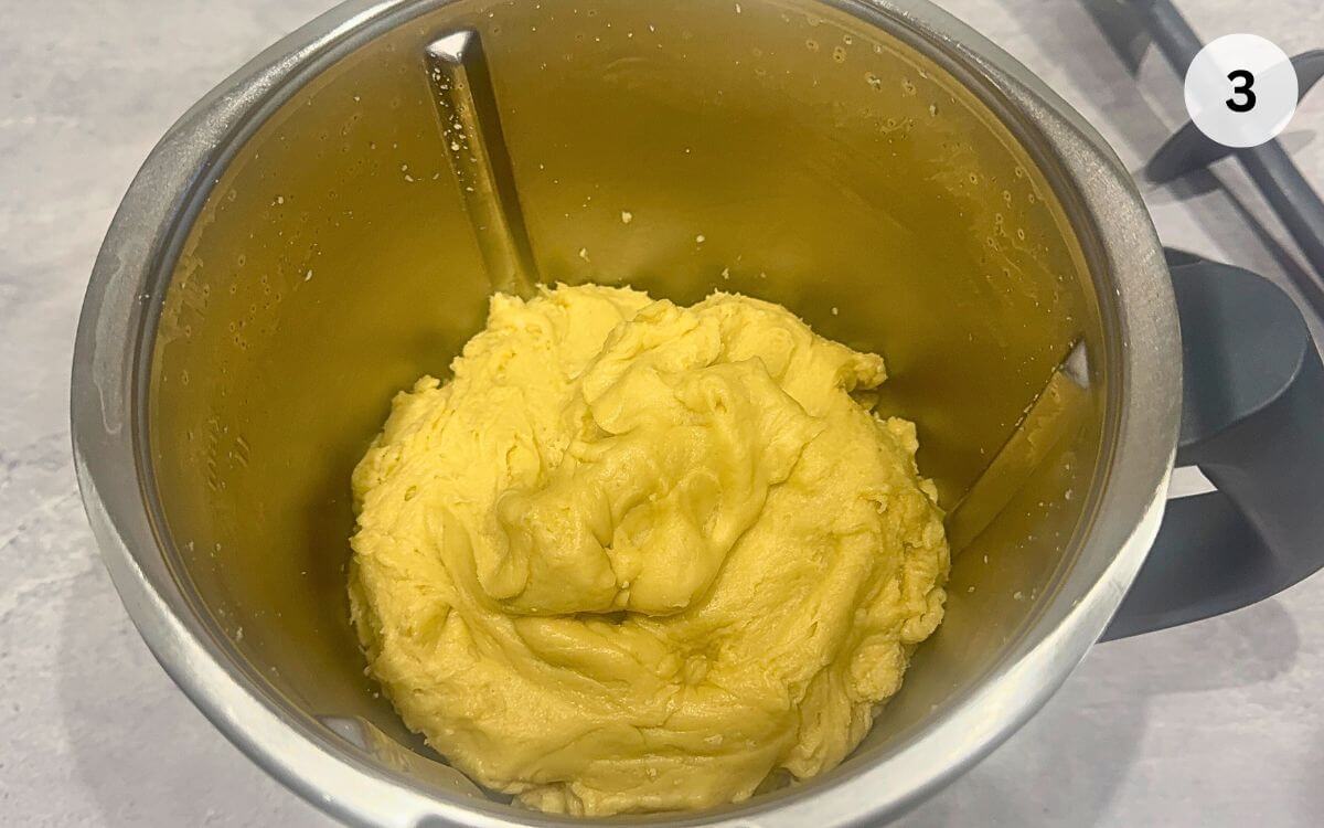 All ingredients pulsed together in a food processor to form a smooth dough.